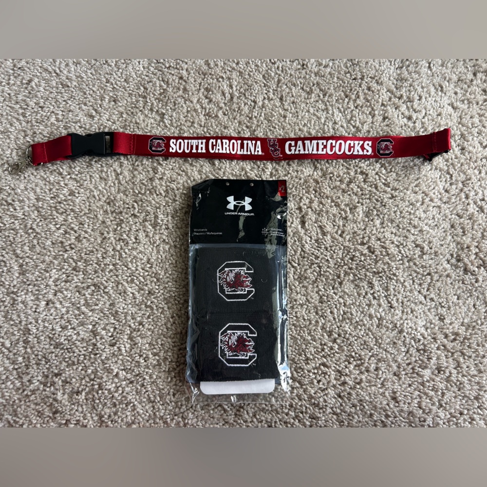 University of South Carolina keychain and wristbands